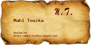 Mahl Toszka névjegykártya